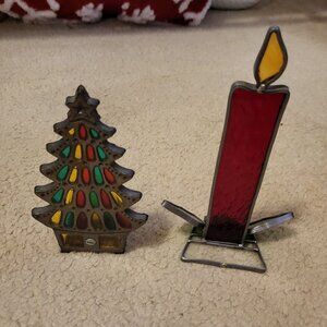 Stained Glass Tree and Candle